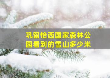 巩留恰西国家森林公园看到的雪山多少米