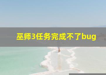 巫师3任务完成不了bug