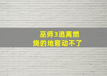 巫师3逃离燃烧的地窖动不了