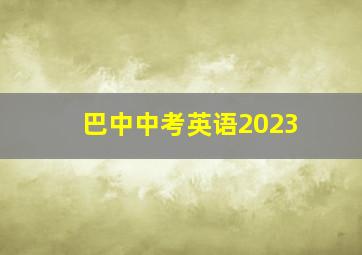 巴中中考英语2023