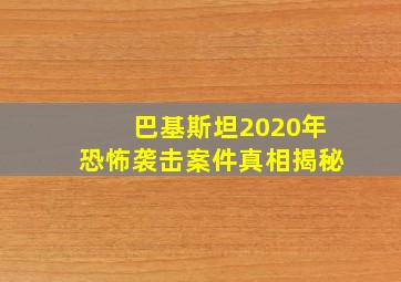 巴基斯坦2020年恐怖袭击案件真相揭秘