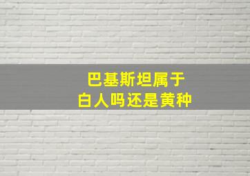 巴基斯坦属于白人吗还是黄种