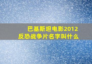 巴基斯坦电影2012反恐战争片名字叫什么