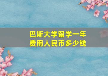 巴斯大学留学一年费用人民币多少钱