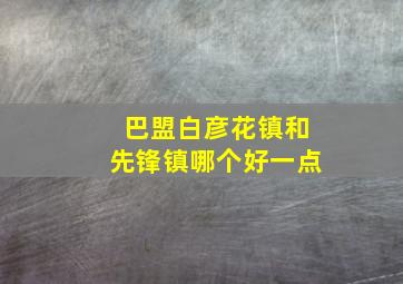 巴盟白彦花镇和先锋镇哪个好一点