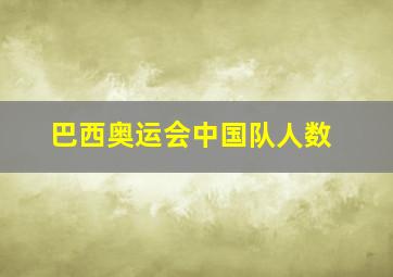 巴西奥运会中国队人数