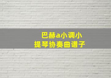 巴赫a小调小提琴协奏曲谱子