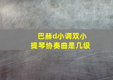 巴赫d小调双小提琴协奏曲是几级