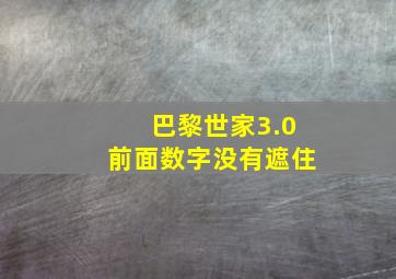 巴黎世家3.0前面数字没有遮住