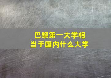 巴黎第一大学相当于国内什么大学