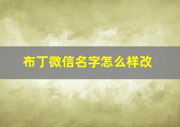 布丁微信名字怎么样改