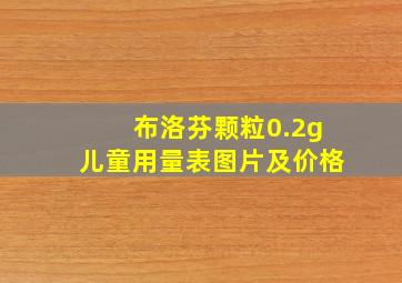 布洛芬颗粒0.2g儿童用量表图片及价格