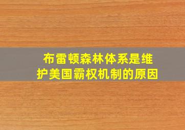 布雷顿森林体系是维护美国霸权机制的原因