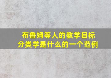 布鲁姆等人的教学目标分类学是什么的一个范例