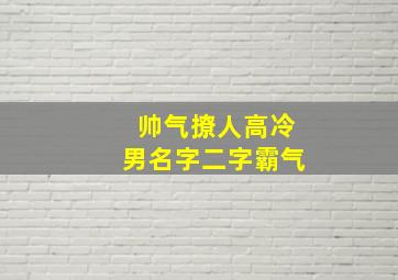 帅气撩人高冷男名字二字霸气