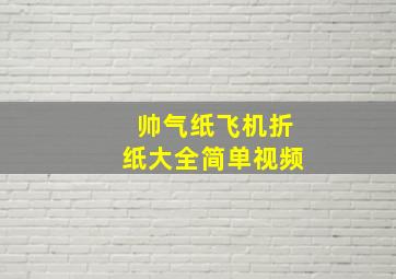 帅气纸飞机折纸大全简单视频