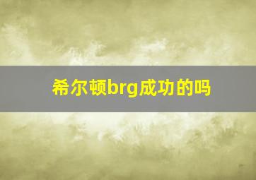 希尔顿brg成功的吗