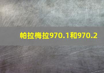 帕拉梅拉970.1和970.2