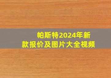 帕斯特2024年新款报价及图片大全视频