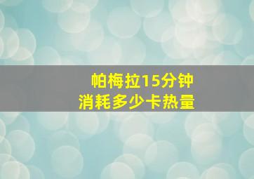 帕梅拉15分钟消耗多少卡热量