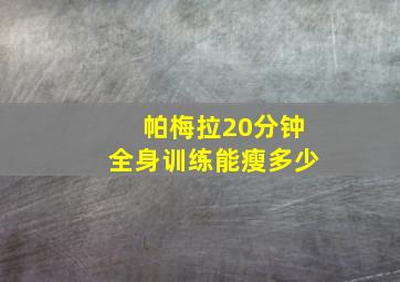 帕梅拉20分钟全身训练能瘦多少