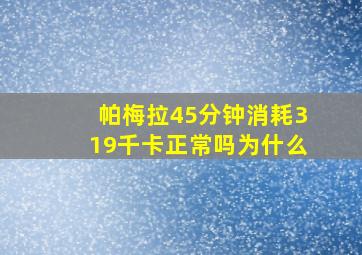 帕梅拉45分钟消耗319千卡正常吗为什么