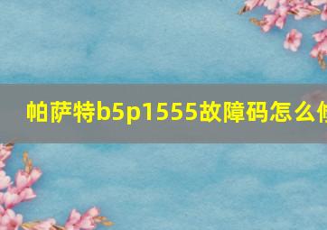 帕萨特b5p1555故障码怎么修