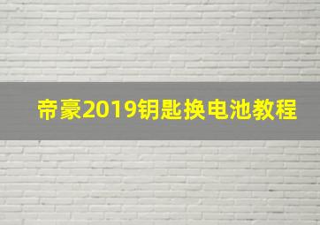 帝豪2019钥匙换电池教程