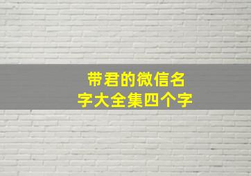 带君的微信名字大全集四个字