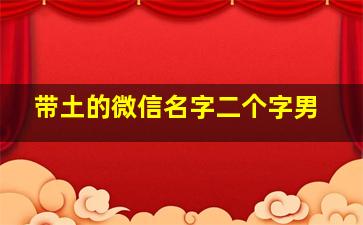 带土的微信名字二个字男