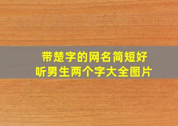 带楚字的网名简短好听男生两个字大全图片