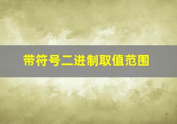 带符号二进制取值范围