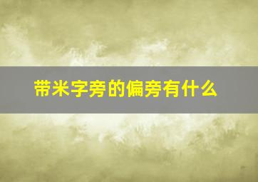 带米字旁的偏旁有什么