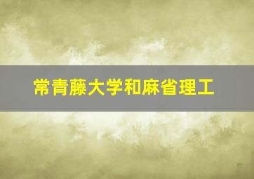 常青藤大学和麻省理工