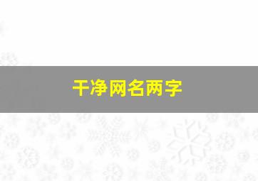 干净网名两字