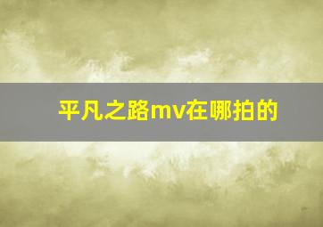 平凡之路mv在哪拍的