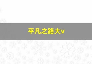 平凡之路大v