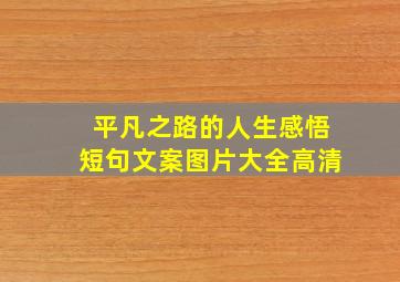 平凡之路的人生感悟短句文案图片大全高清