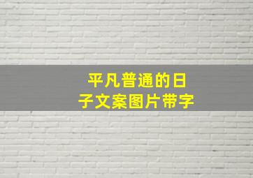 平凡普通的日子文案图片带字