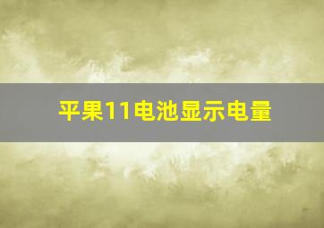 平果11电池显示电量