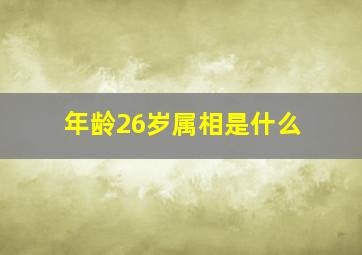 年龄26岁属相是什么