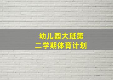 幼儿园大班第二学期体育计划