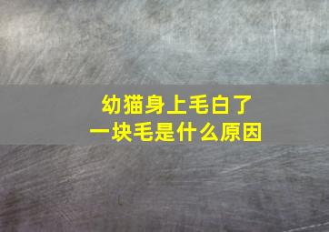 幼猫身上毛白了一块毛是什么原因