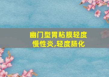 幽门型胃粘膜轻度慢性炎,轻度肠化