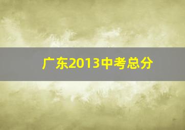 广东2013中考总分