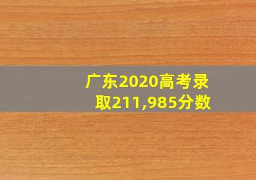 广东2020高考录取211,985分数