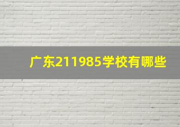 广东211985学校有哪些