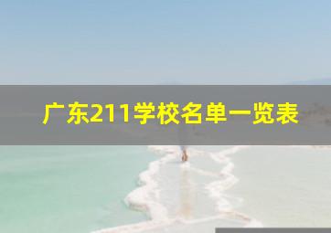 广东211学校名单一览表