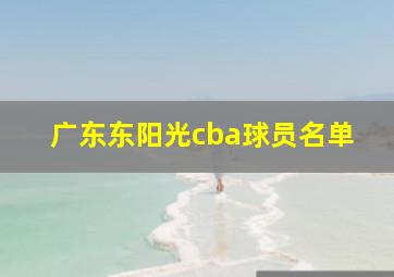 广东东阳光cba球员名单