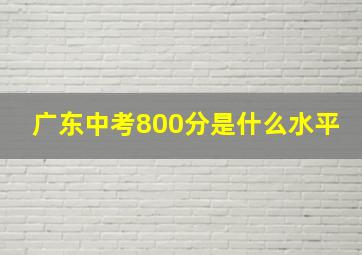 广东中考800分是什么水平